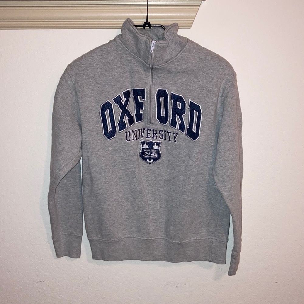 Oxford university three-quarter zip sweatshirt